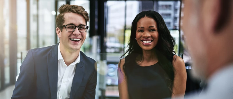 A team meeting with their boss